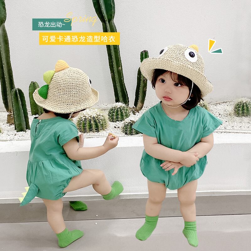 スタイルロンパース オールインワン グリーン コットン 超面白いベビーショップ48360674315