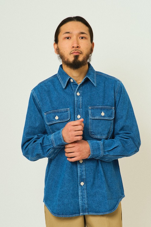Washed Denim L/S Shirts - 102515340 【Weblimited】