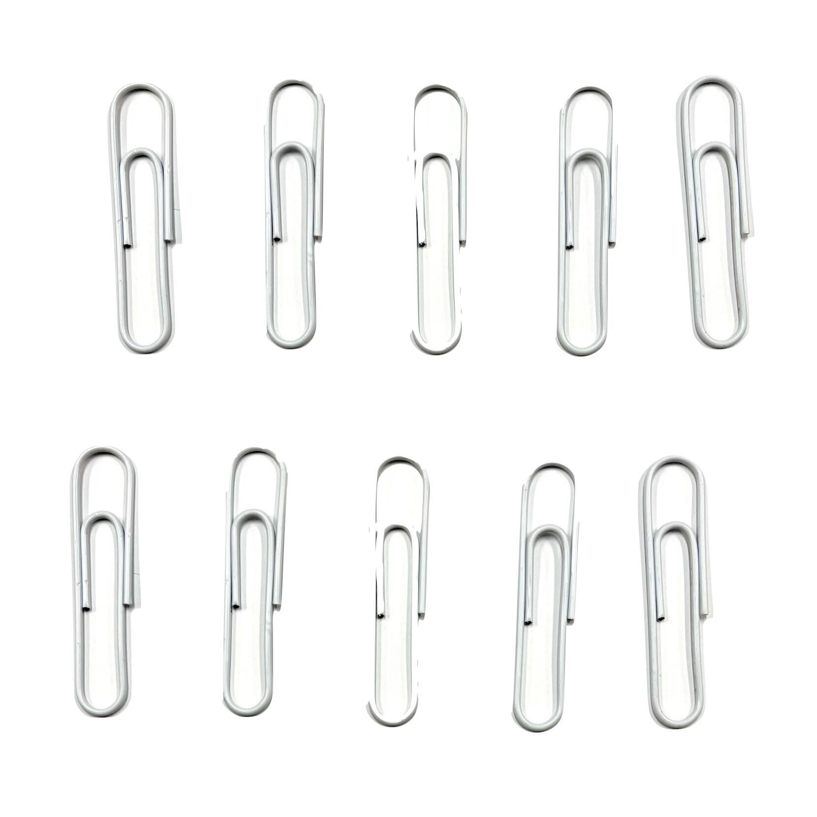 Wバー　クリップカラー付き　50㎜用 クリップ 50mm 】10個入り ホワイト 白色 大きめサイズ 文房具 カラー