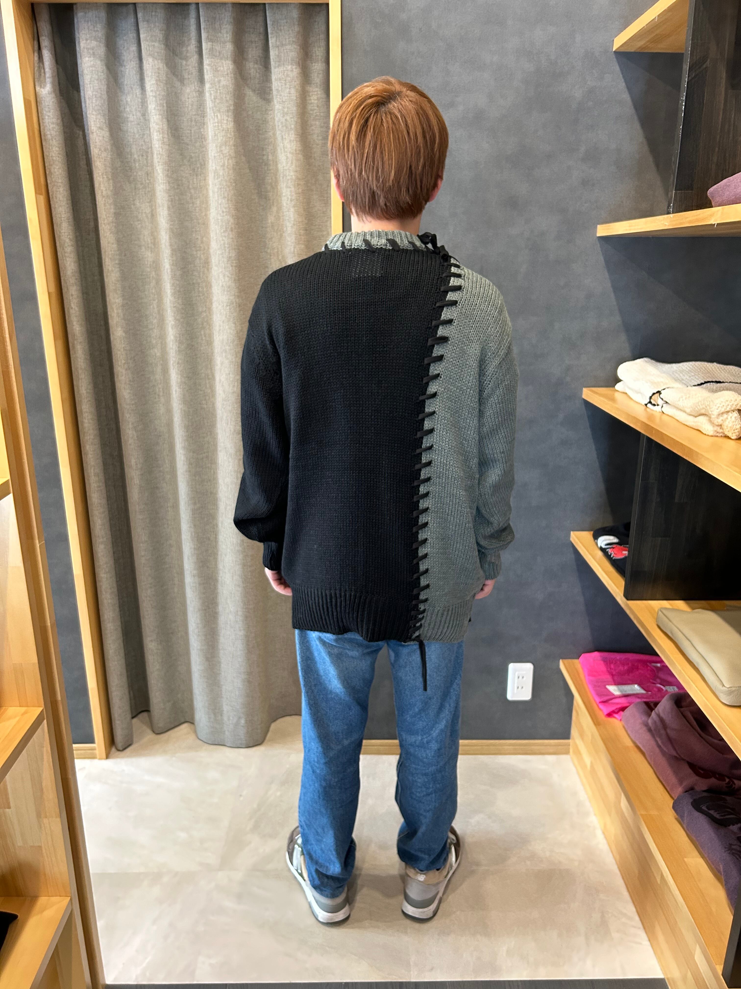 DISCOVERED ディスカバード】BRANKET STITCH WOOL SWEATER BLACK | delhezi