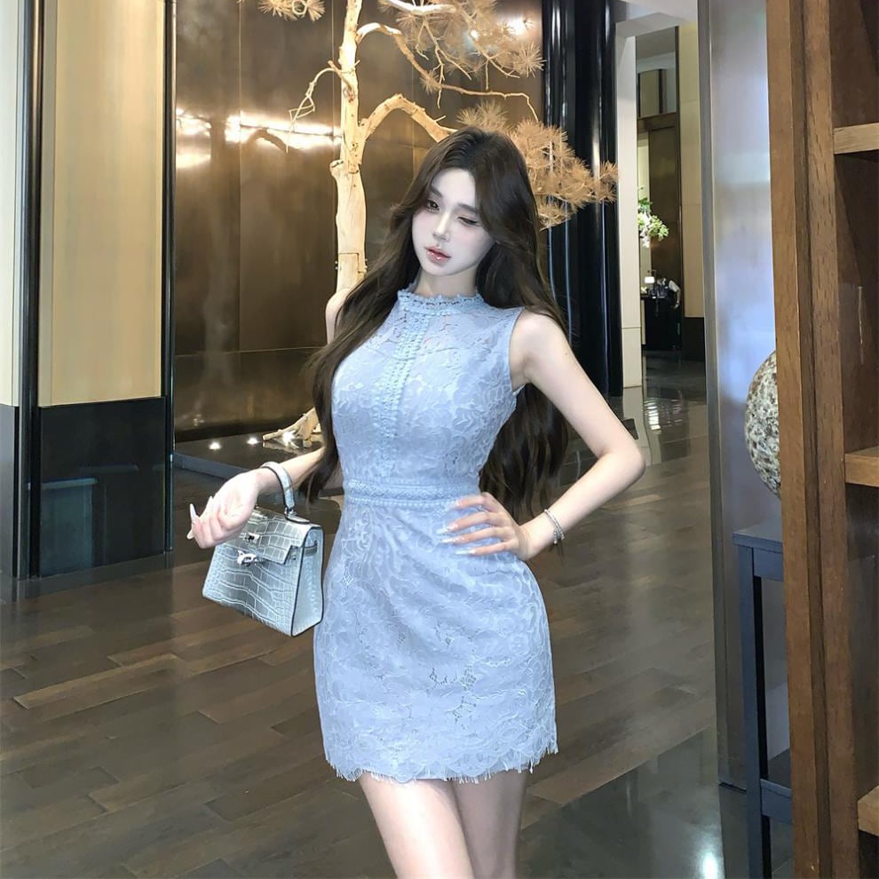 ミニドレス キャバドレス セクシー レース ノースリーブ カットアウト 清楚系 デートお 出かけ JC2-ZED886708DXH411