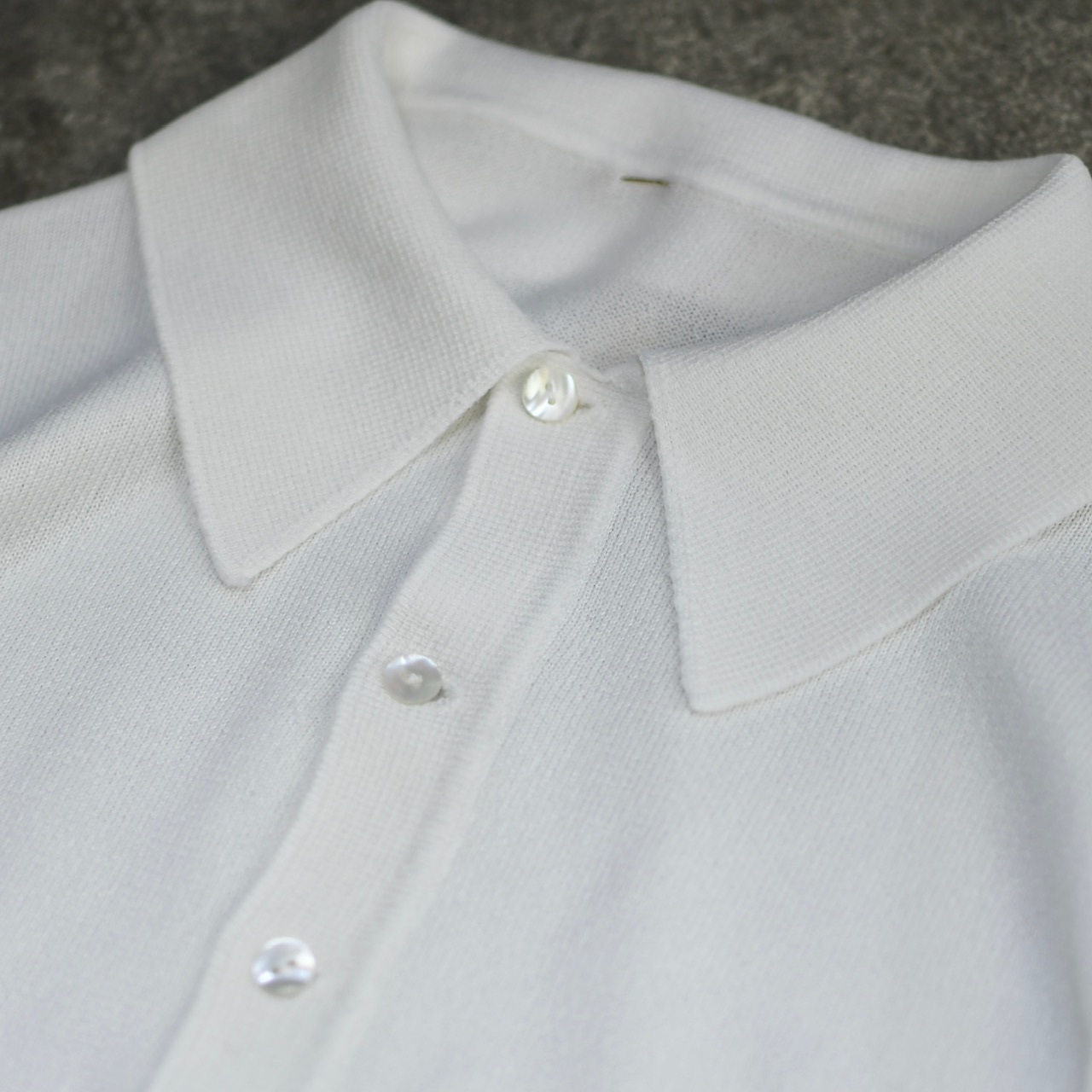 white knit polo