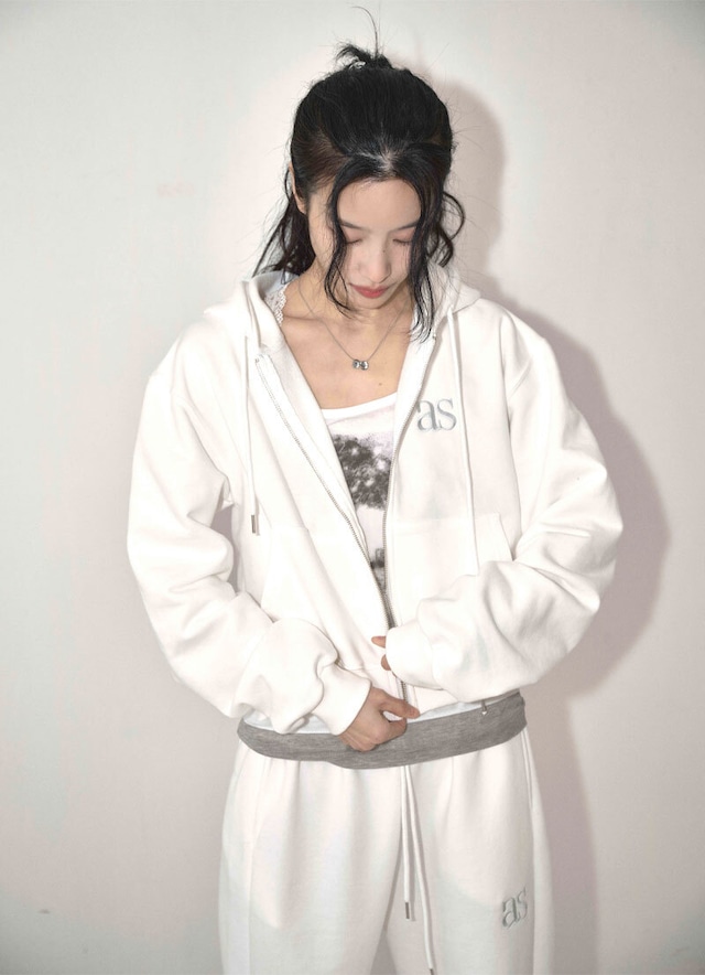 [as”on] BASIC TRAINING HOOD ZIP-UP / WHITE 正規品 韓国ブランド 韓国通販 韓国代行 韓国ファッション as on ason エズオン アズオン