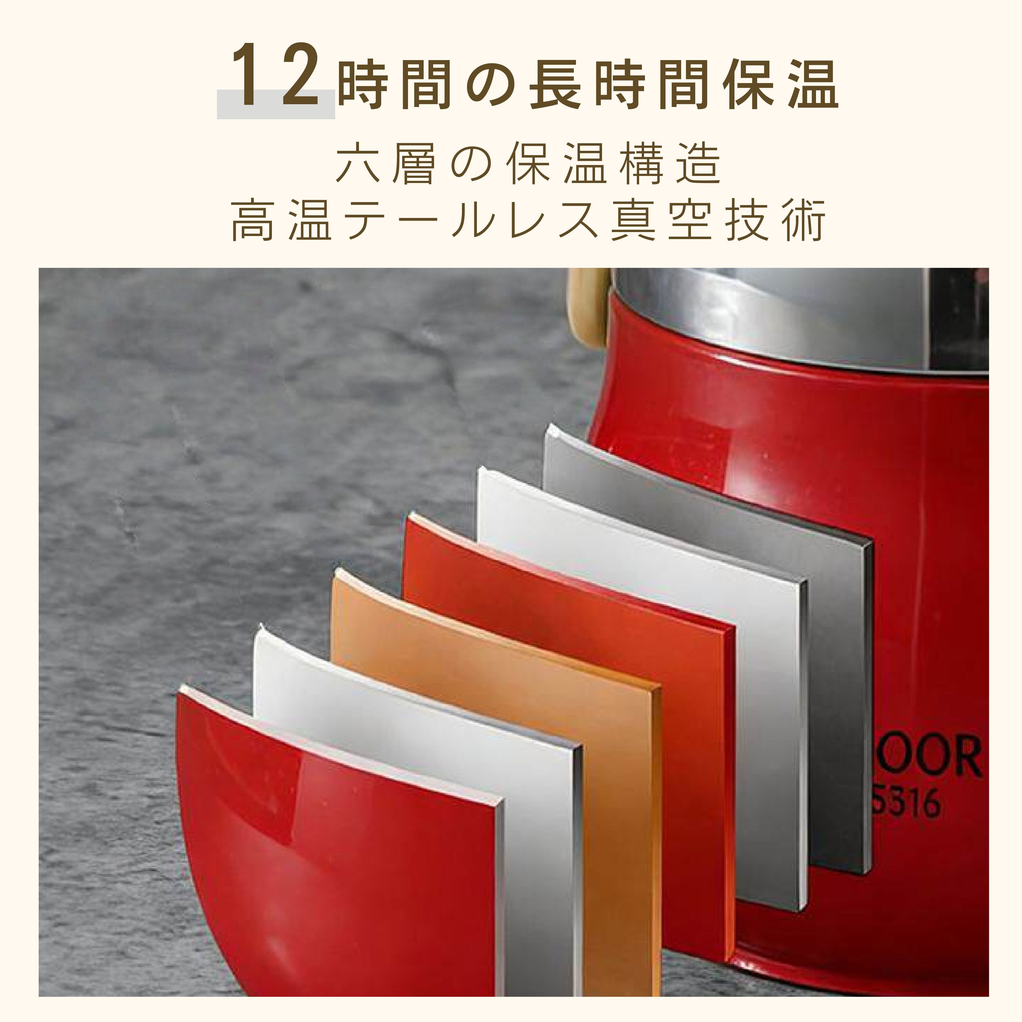 HY 12 . [1500 ml ]316ステンレス保温ポット 大容量 保温・保冷 密閉防
