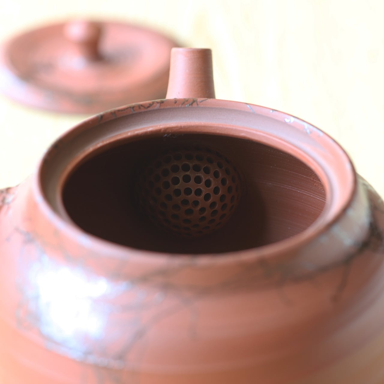 朱泥藻掛け 平急須 片山白山（常滑焼） | にっこう生活館 ONLINE SHOP