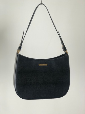 BURBERRY バーバリー ショルダーバッグ ブラック ロゴ レザー vintage  