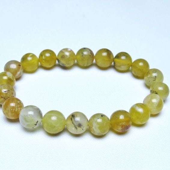 オパール ブレスレット 10mm イエローオパール コモンオパール 一点物 メール便可 [M便 1/10] 111-48639