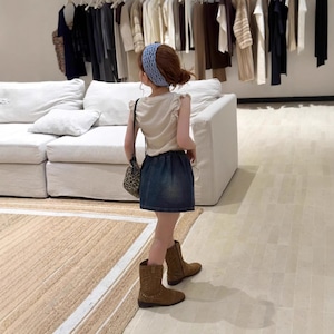 春蝶結びデザインデニムスカート