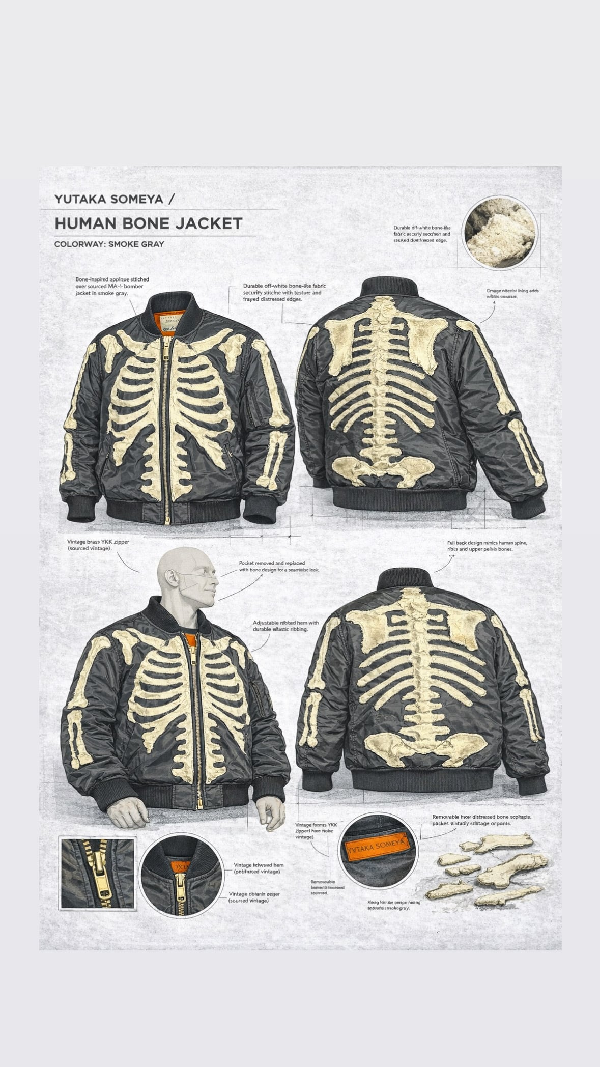 YUTAKA SOMEYA yutakasomeya ボーンジャケット　ドクロ ALL ITEM | YUTAKA SOMEYA REMAKE CLOTHING
