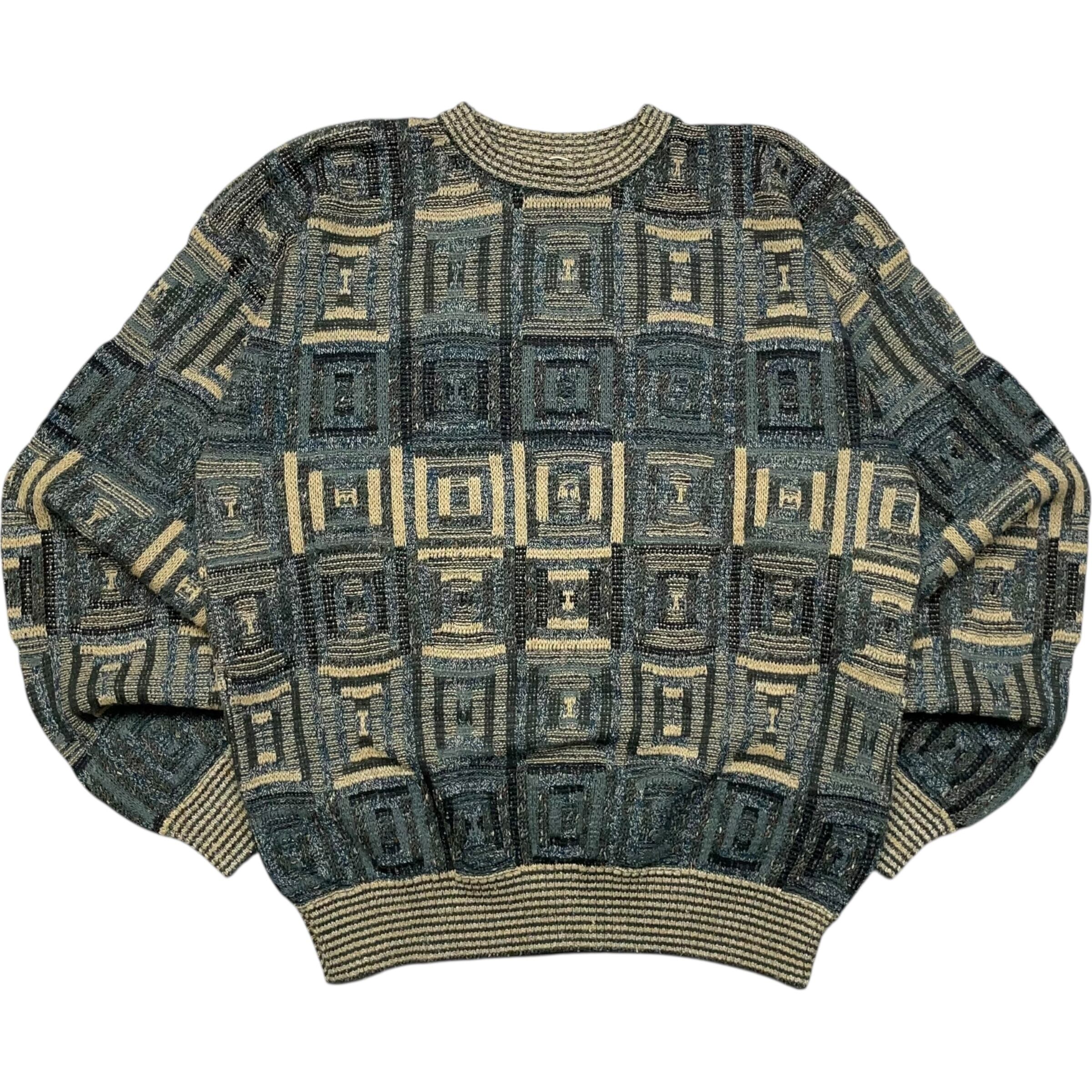 《L》 east island 総柄ニット セーター no.9580