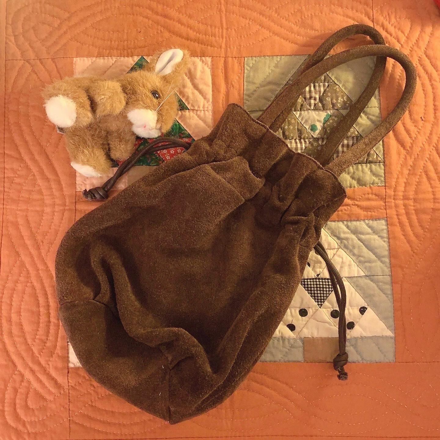 ❤︎ brown suede purse bag