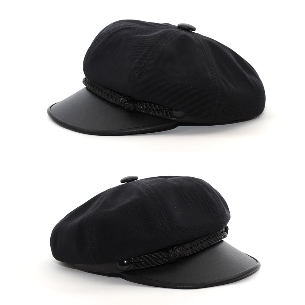 キャスケット 帽子 メンズ ニューヨークハット NEW YORK HAT Brando w/leather brim 綿 ブラック 6019-BLK  USA生産 正規品
