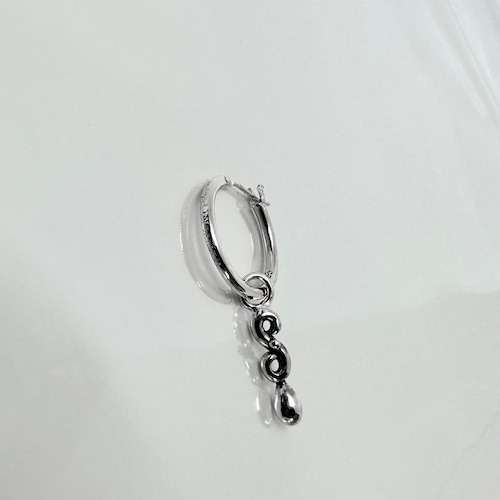 THIN HOOP raised by wolves [LARGE] with TEARDROP / シンフープピアス レイズド バイ ウルヴス L ウィズティアドロップ