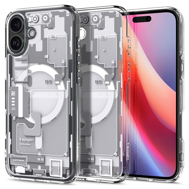 Spigen iPhone 16 ケース クリア MagSafe対応 耐衝撃 ストラップホール 黄変防止 バンパー 米軍MIL規格 ウルトラ・ハイブリッド・マグフィット ACS08209 (ゼロ・ワン・ホワイト)