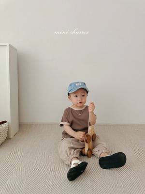 【churros】ワッフルポケットTシャツ 80〜120cm モカ 230515