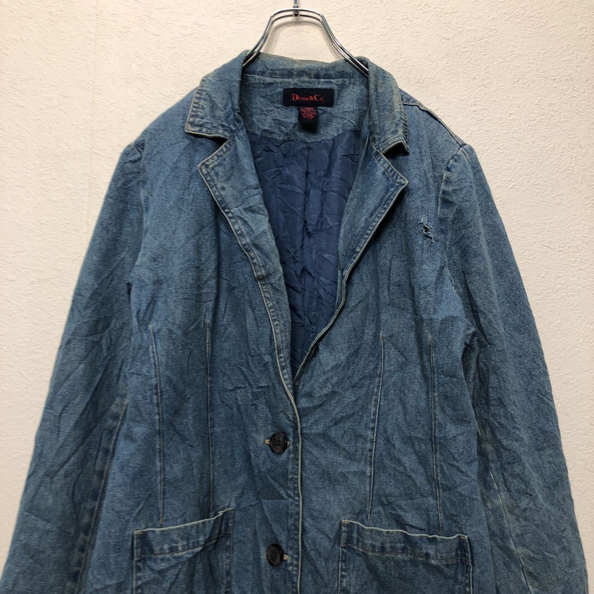 DENIM&Co デニムテーラードジャケット Lサイズ ウィメンズ デニム