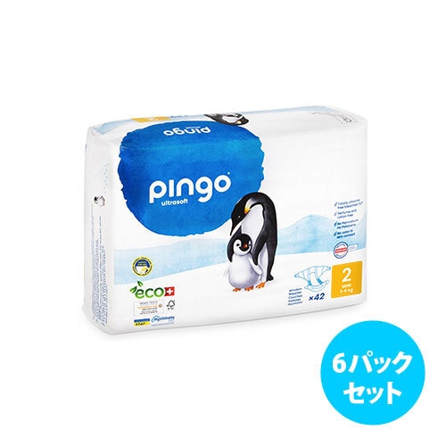 [6パックセット] Pingo プレミアムエコ紙おむつ（サイズ 2）