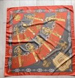 エルメススカーフ　Hermes　カレ90　Cliquetis シルクスカーフ　オレンジ 17acb20