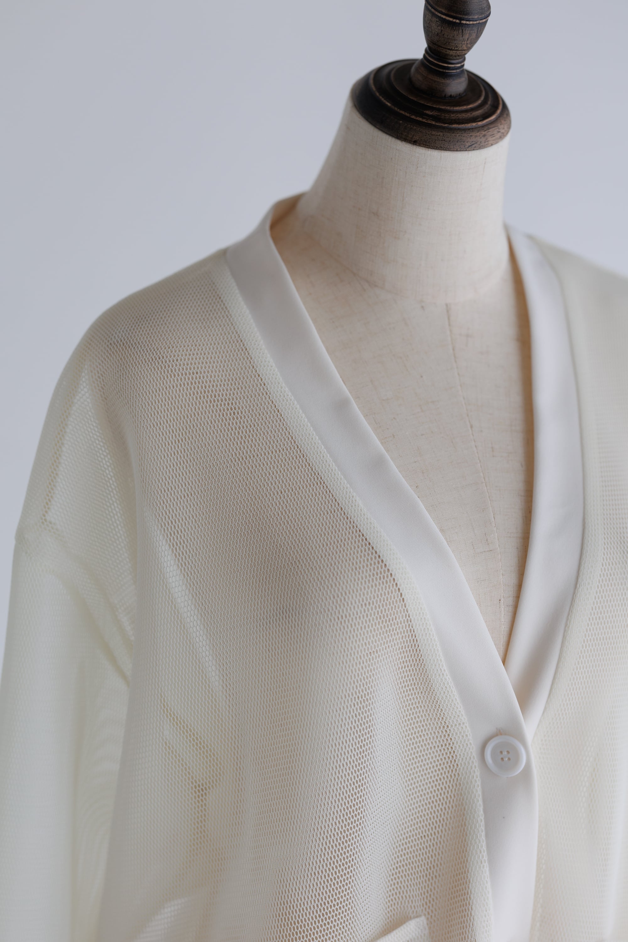double mesh Cardigan【white】再販 即納 | pois 