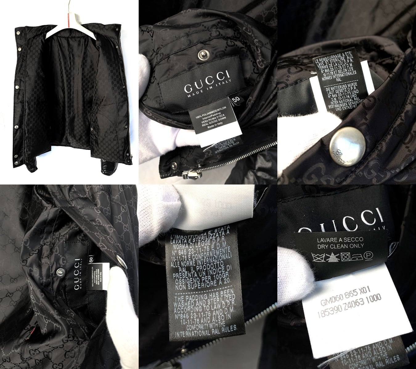 GUCCI グッチ リバーシブル ダウンジャケット GG柄ナイロン