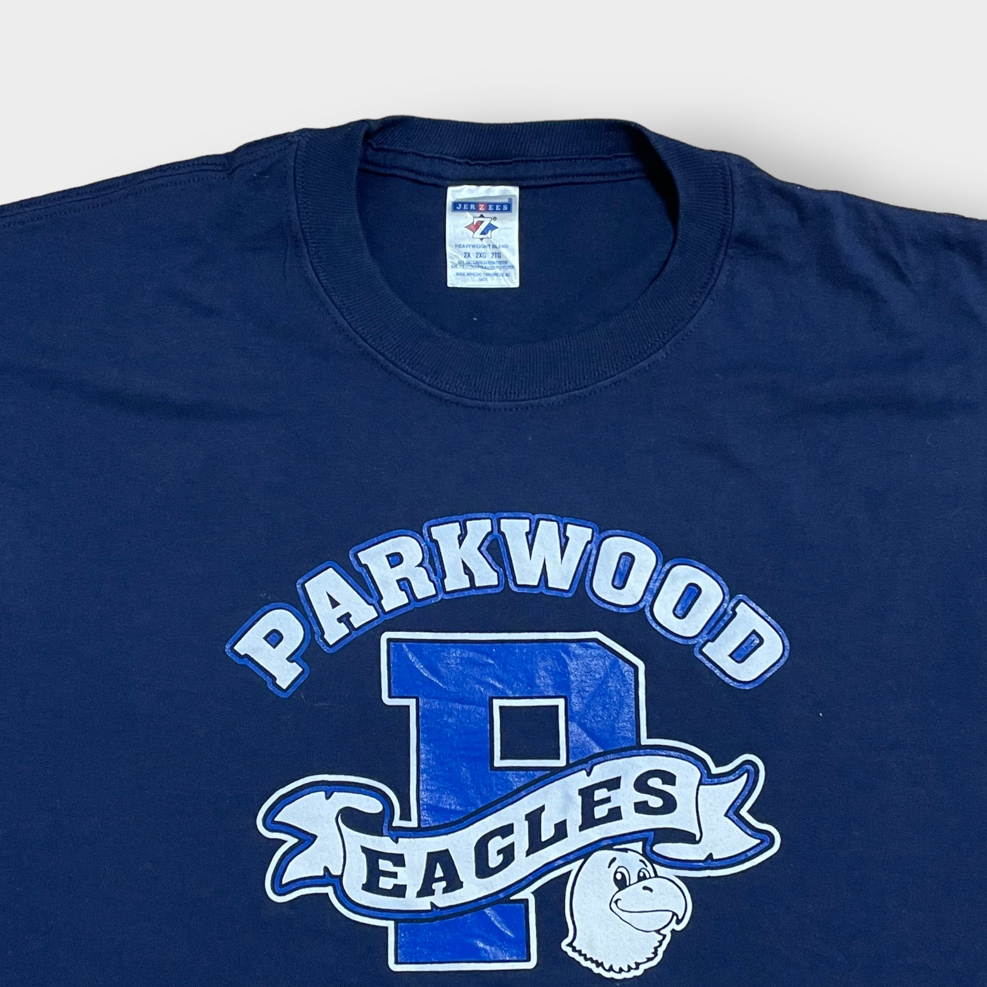 JERZEES】2XL ビッグシルエット イラスト アーチロゴ Tシャツ PARKWOOD