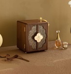 ジュエリーボックス 木製 コンパクト 宝石箱 アクセサリーケース 収納ボックス 鍵付き 二重ロック アンティーク調 彫刻 高級 天然木 プレゼント ギフト 母の日 誕生日 レディース 持ち運び可能