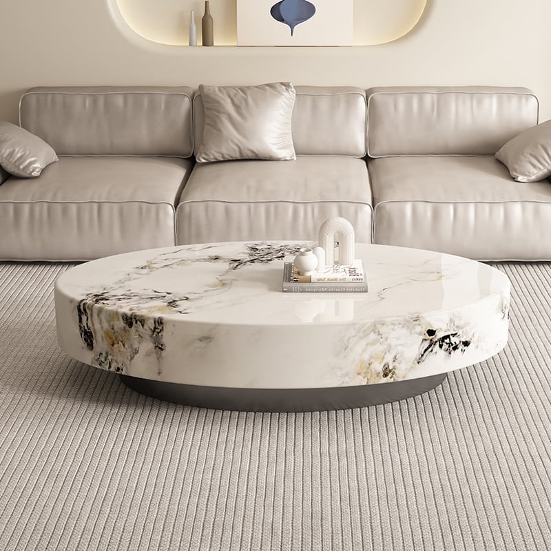 センター テーブル 大理石 楕円 天板 ラグジュアリー おしゃれ