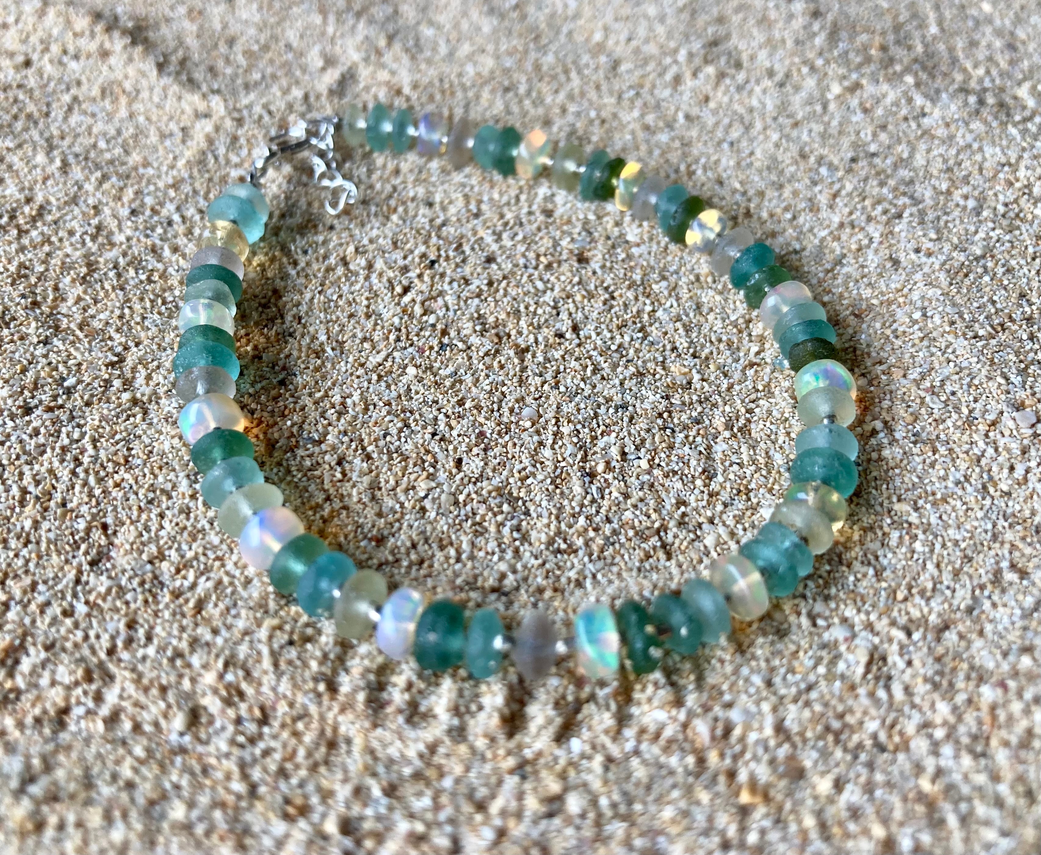 sv925 Ocean Romanglass Bracelet ローマングラス☆アジャスター