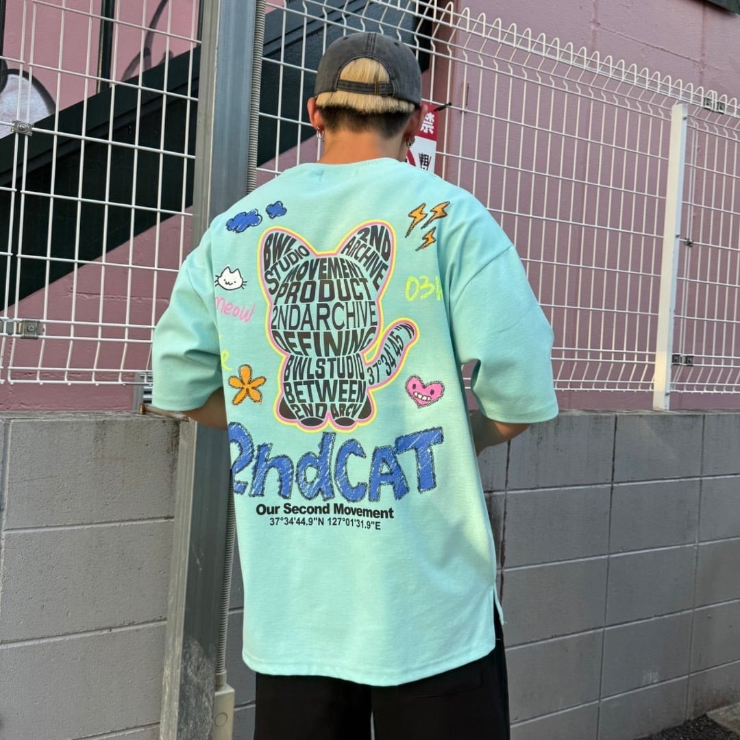 黒*げ様 ビューティービースト リフレクター ロンT 短丈 90s ネコリフレクターTシャツ | Jolly Clan