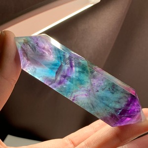 11.透明度高☆美しいグラデーションフローライトダブルターミネーテッドポイント