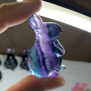 送料込み☆8.フローライトうさぎ・インテリア