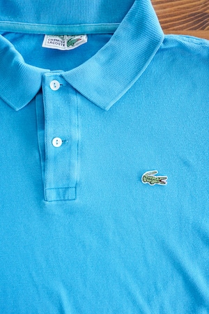 【1970-80s】"CHEMISE LACOSTE" Seed Stitch L/S Polo Shirts , Short Sleeve  size4  / 209m