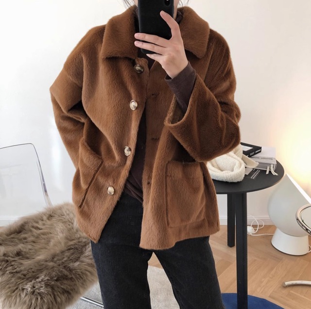 fake mink fur coat 2colors【2023111102】