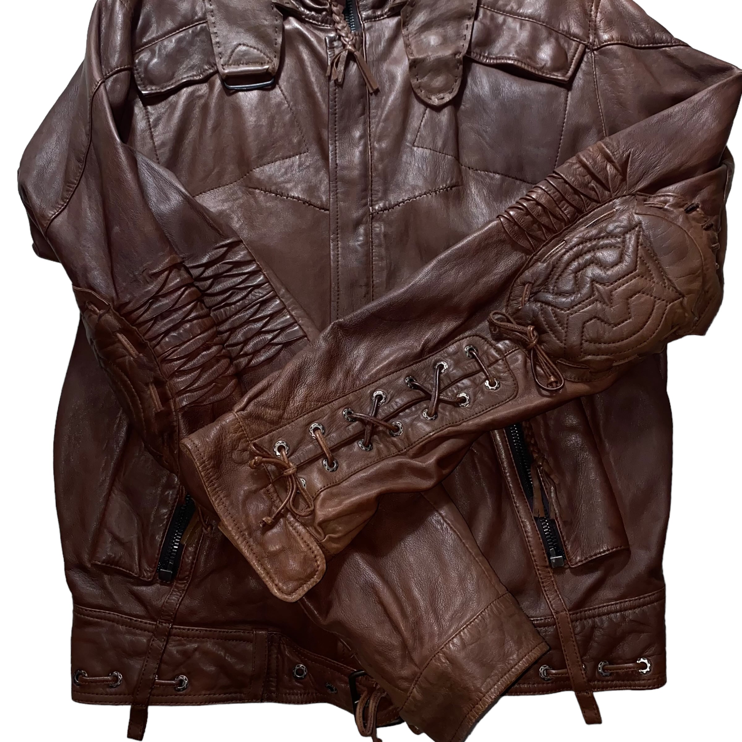 vintage 1990's MARITHE FRANCOIS GIRBAUD leather blouson vintage 1990's MARITHE FRANCOIS GIRBAUD leather blouson
