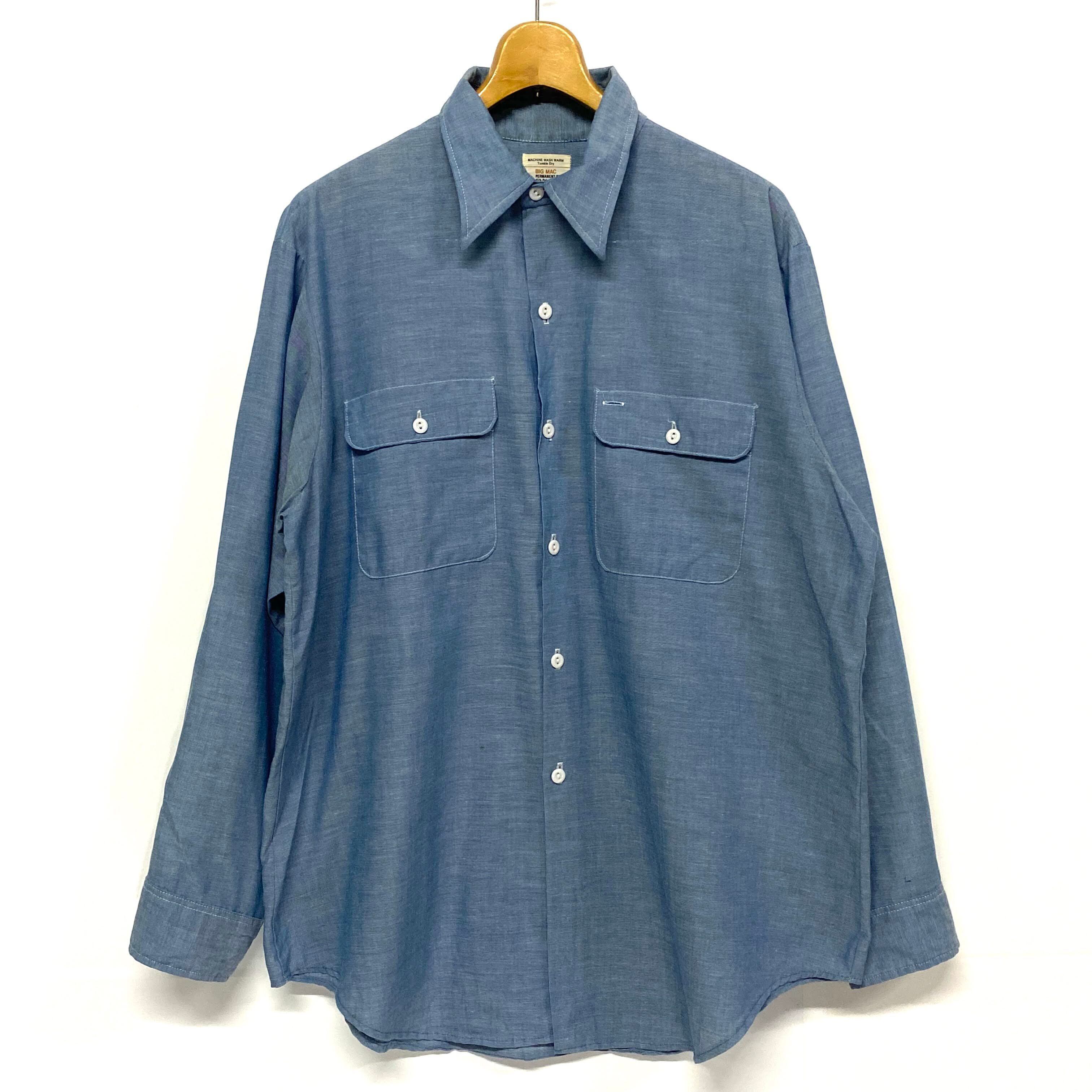 BIG MAC ビッグマック 長袖シャンブレーシャツ フラップポケット 80年代