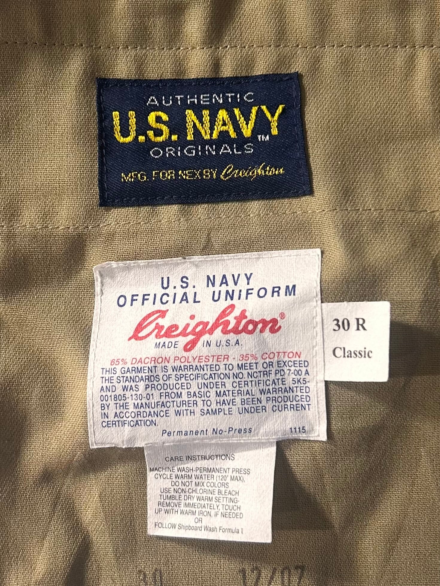 USNAVY　アメリカ海軍 軍物 軍放出品 新品 U.S.NAVY OFFICIAL UNIFORM TROUSERS | BaseEXCHANGE/ベース