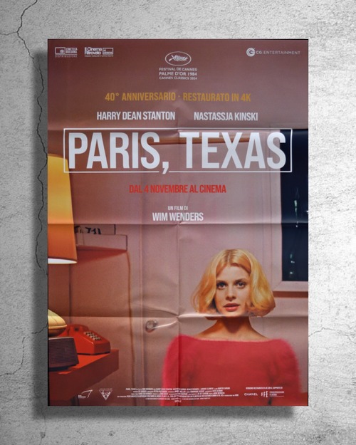 ヴィム・ヴェンダース監督映画『パリ、テキサス Paris,Texas,』イタリア上映時の告知ポスターd