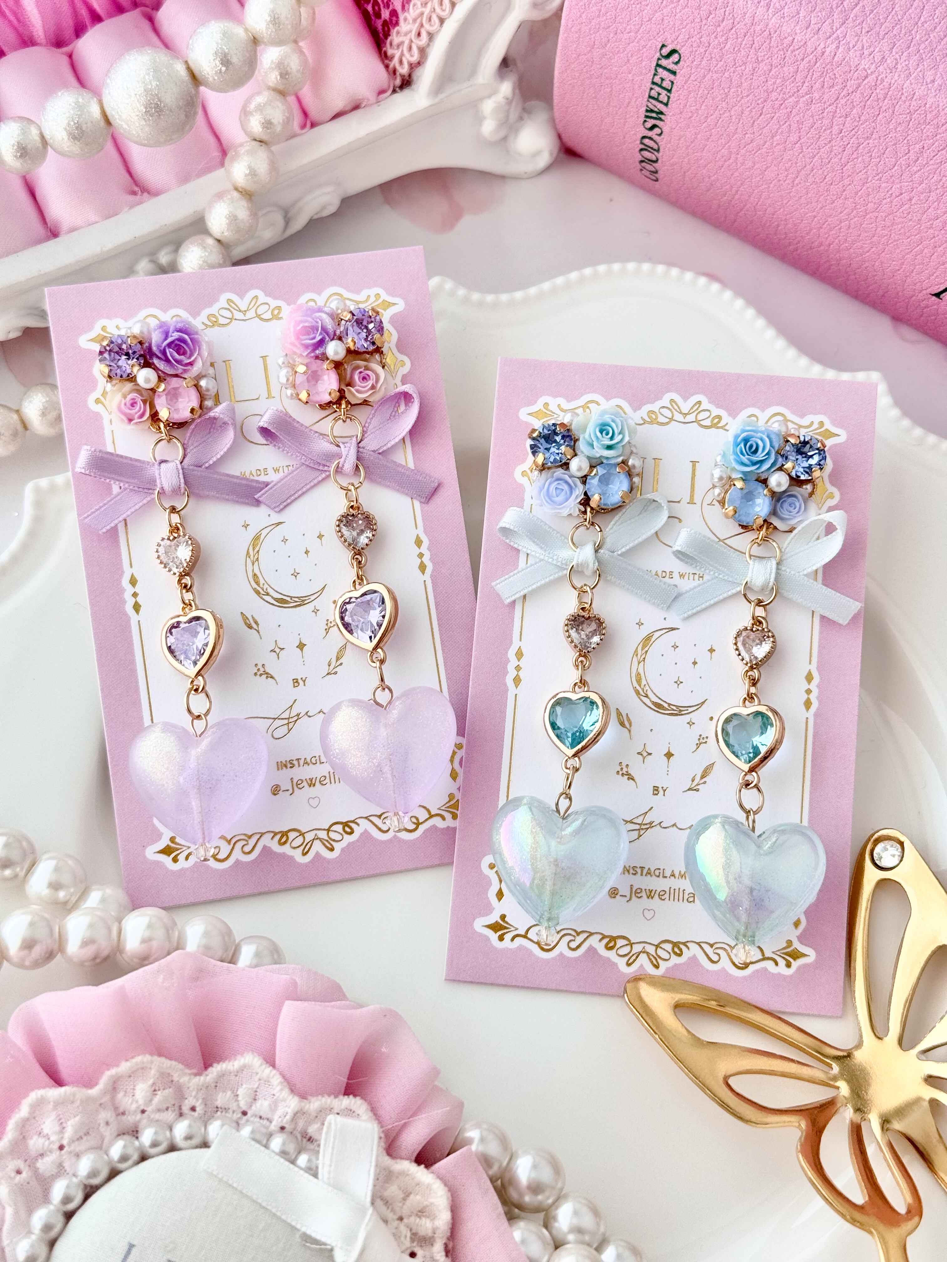 【0606-14】summer color rose triple heart