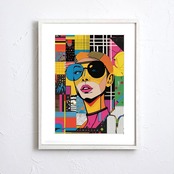 URBAN ICON｜都会的で大胆な女性ポートレートアートポスター｜ストリート×ファッションの個性派デザイン｜A4ポスター