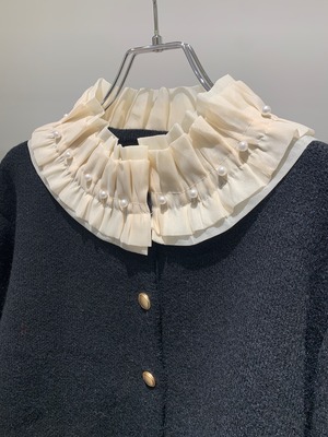 pearl frill docking cardigan