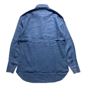 BRIONI pink stripe chambray shirt
