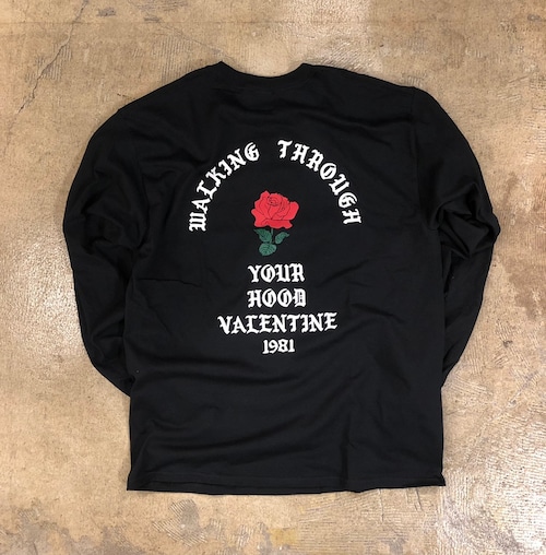 BLUE VALENTINE #W.T.Y.H Rose L/S Tee Black 