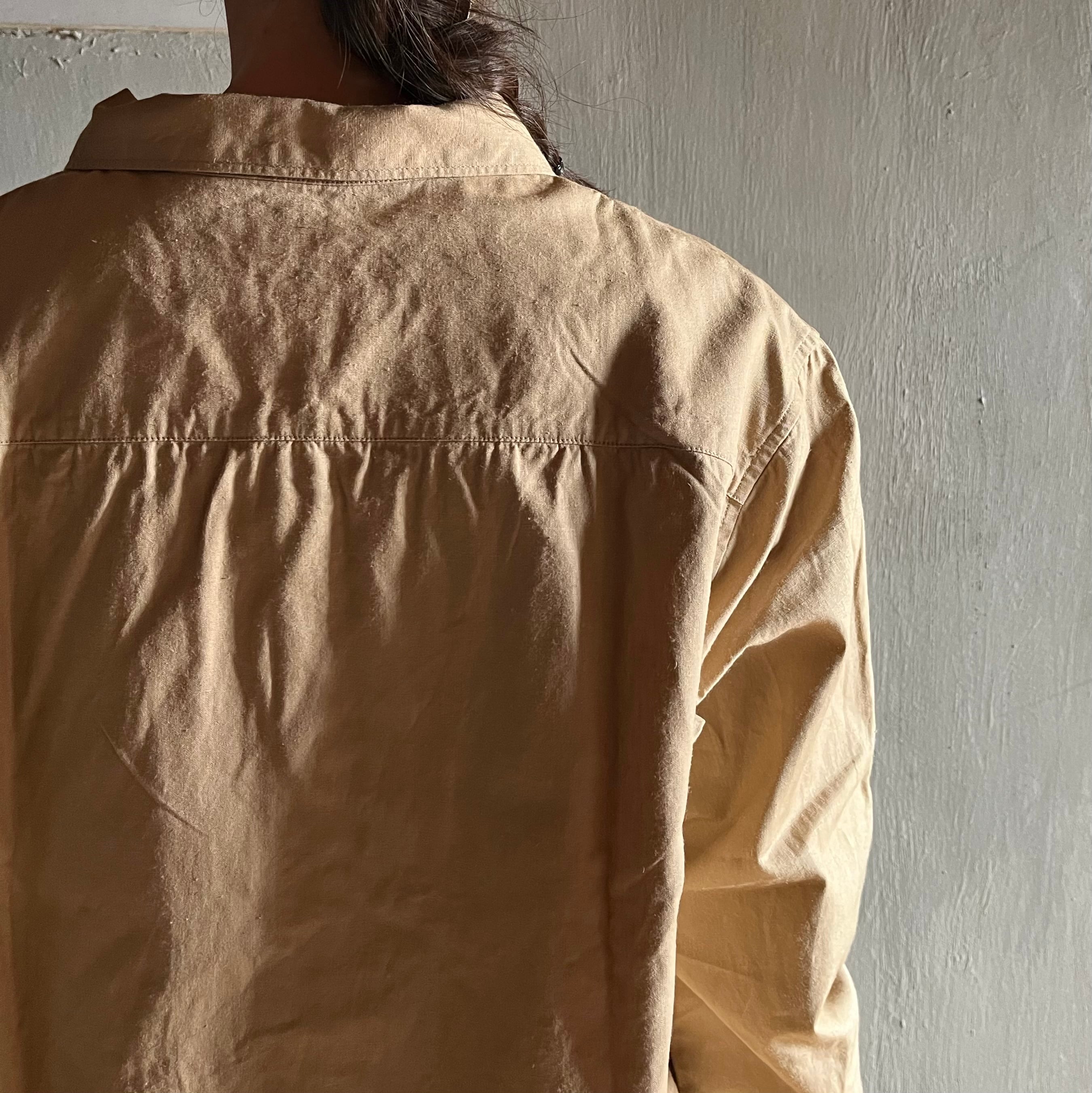 MITTAN｜大麻綿ウェザー開襟シャツ SH-119 薄茶 | CORNER_122