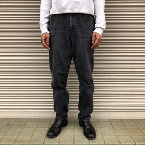 90s Zena ブラックデニムパンツ USA製 00s 後染め ヴィンテージ ブラック 黒 78cm テーパード ジーンズ US古着 デニム Sサイズ