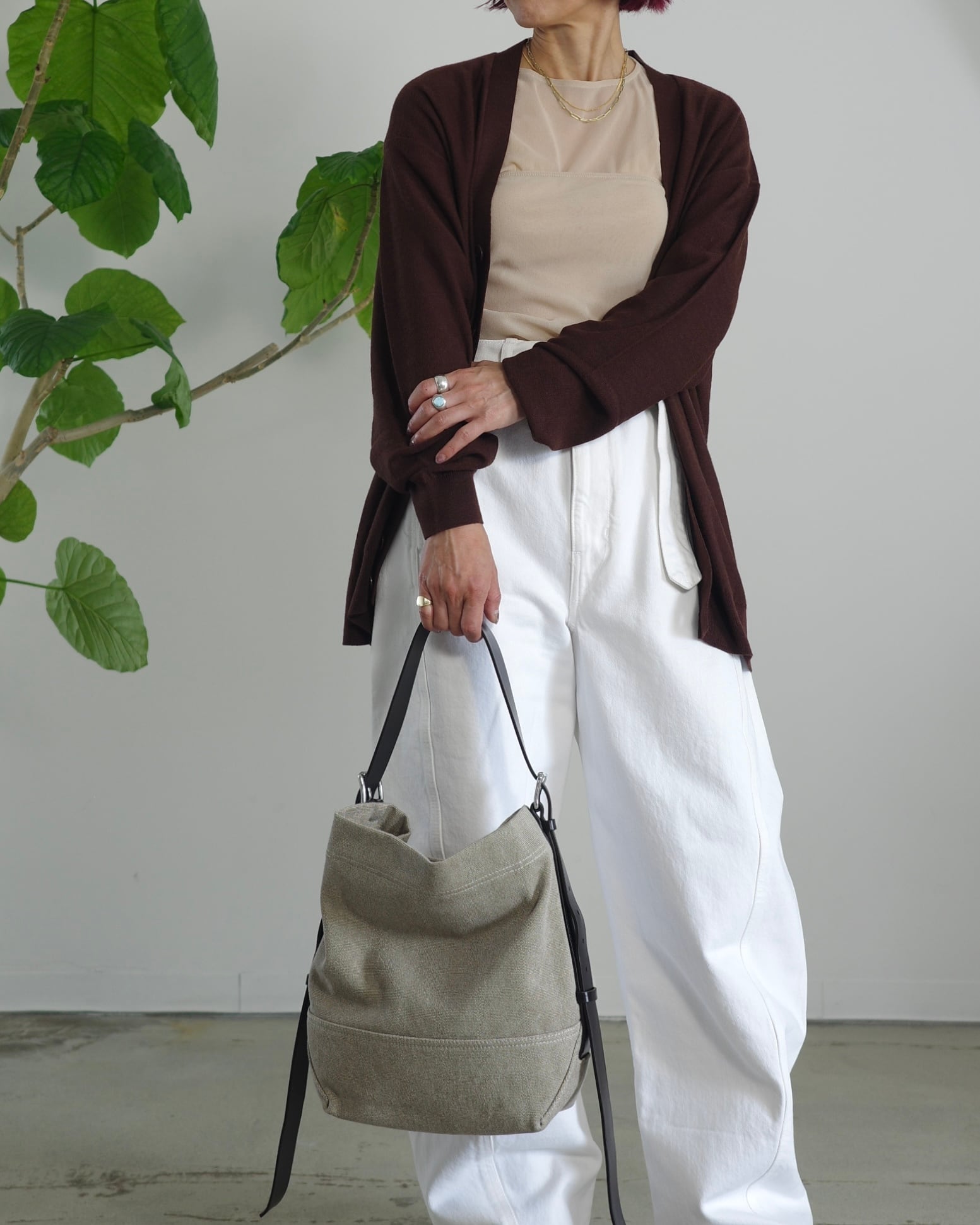 LEMAIRE / SMALL BELTED TOTE BAG IN HEAVY ECO COTTON CANVAS | LA