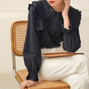 double collar blouse<t795>