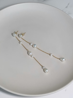 raindrop pearl earrings 14kgf