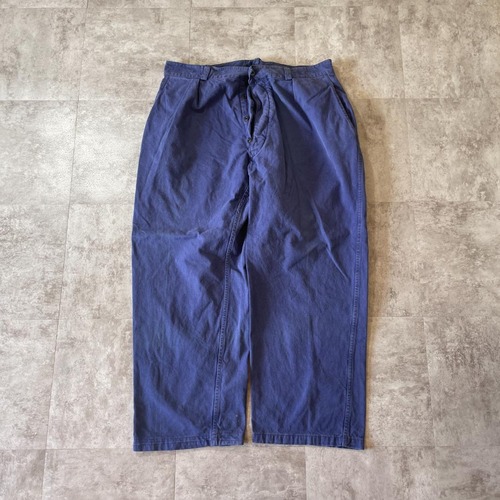 50-60s フランス軍 フレンチワーク コットン ブルー パンツ W37
