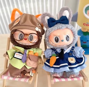【LABUBU用】うさぎ＆きつね お仕事コーデ着せ替えセット｜小物付きコスチューム