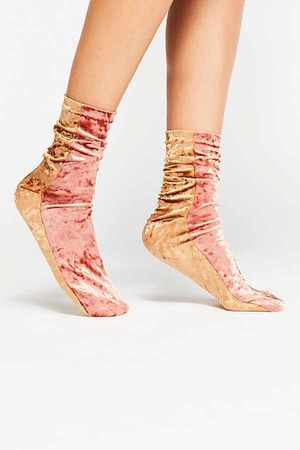 Free People | COLORBLACK VELVET SOCK - PINK